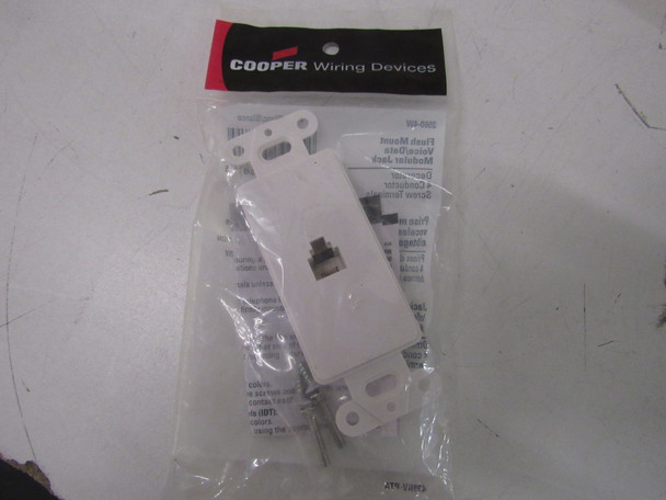 Eaton 3560-4W Wallplates and Accessories Phone Jack White