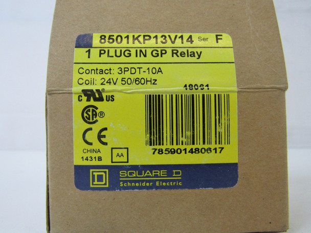 Square D 8501KP13V14 Relays Ice Cube Relay 3P 10A 24V 50/60Hz