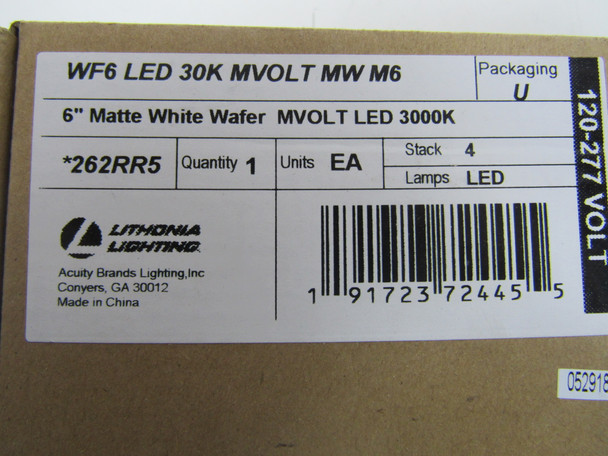 Lithonia Lighting WF6-LED-30K-MVOLT-MW-M6 Miniature and Specialty Bulbs Downlight 120-277VAC 13W Matte White EA LED 1020 Lumen 3000K Ultra-Thin Wafer