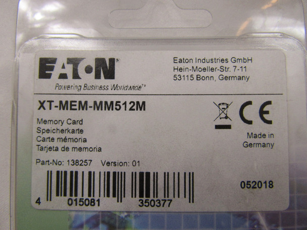 Eaton XT-MEM-MM512M PLC Cables/Connectors/Accessories SD Memory Card
