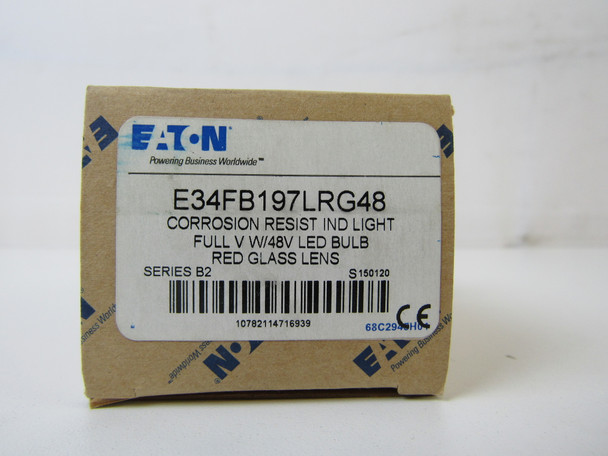 Eaton E34FB197LRG48 Indicating Lights LED 48V Red EA NEMA 3  3R  4  4X  12 and 13 Corrosion Resistant Watertight/Oiltight