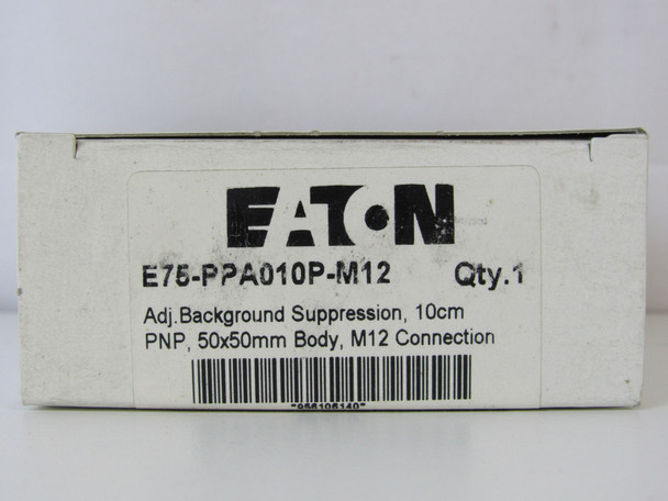 Eaton E75-PPA010P-M12 Other Sensors and Switches Photoelectric Sensor 100mA 10-30VDC Operating Distance: 3-10cm M12 Connection IP65 Rated IntelliView w/ Background Suppression