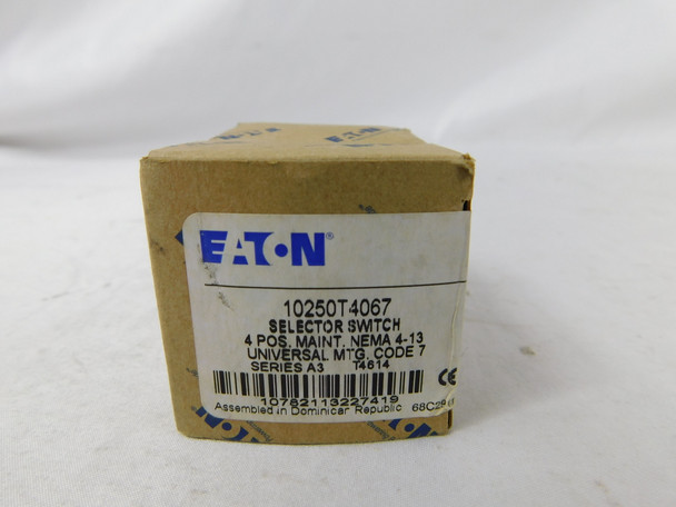 Eaton 10250T4067 Selector Switches Non-Illuminated 4 Position NEMA 3/3R/4/4X/12/13 Watertight/Oiltight