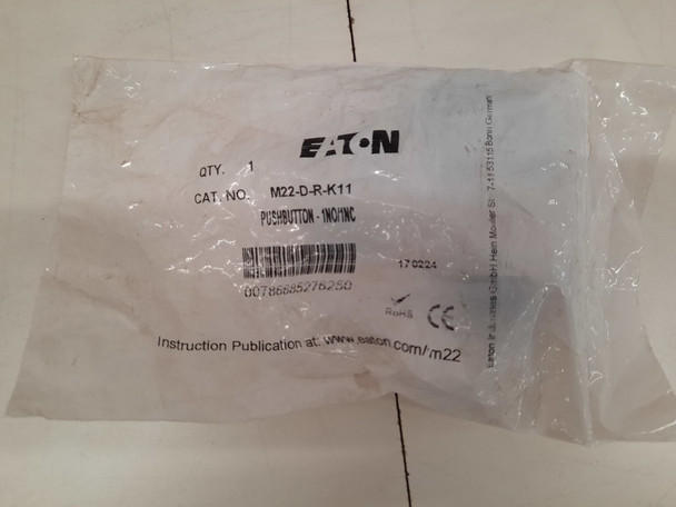 Eaton M22-D-R-K11 Pushbuttons Non-Illuminated 1NO 1NC Red NEMA 3/3R/4/4X/12/13