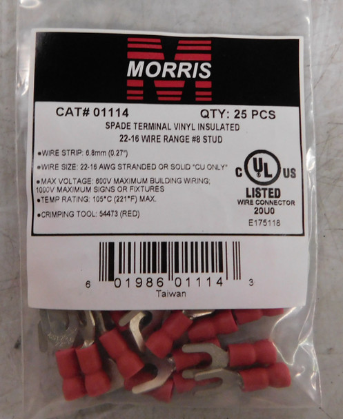 Morris 01114 Terminal Blocks Ring Terminal 25BOX