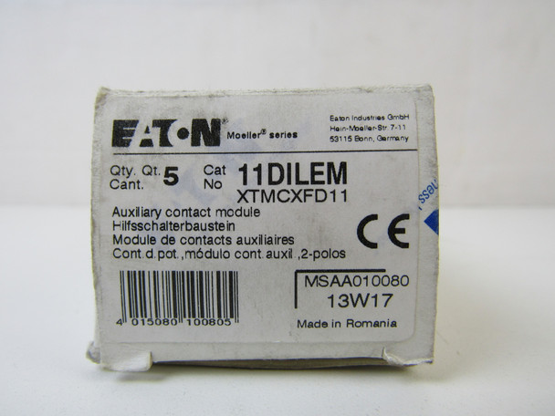 Eaton XTMCXFD11 Auxiliary Contact Front/Top Mounted 2P 10A 1NO 1NC EA