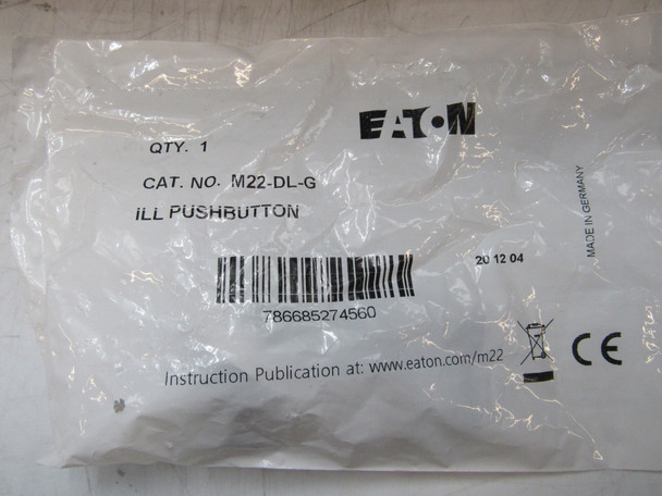 Eaton M22-DL-G Pushbuttons Illuminated Green EA NEMA 3/3R/4/4X/12/13 Watertight/Oiltight