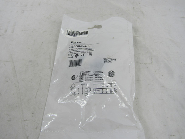 Eaton C22-DR-W-K11 Pushbuttons Non-Illuminated 1NO 1NC White Flush Mounting