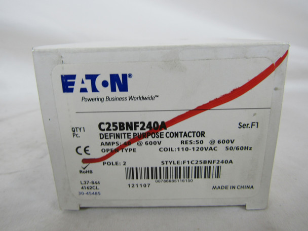 Eaton C25BNF240A Definite Purpose Contactors 2P 40A 120V EA