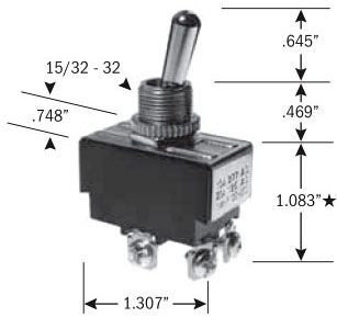 Selecta SS208A-BG Bat Toggle Toggle Switch