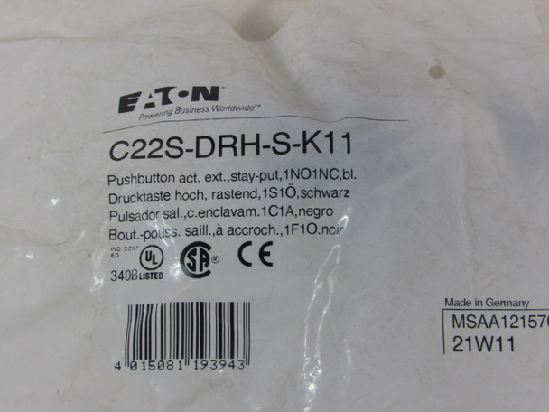 Eaton C22S-DRH-S-K11 Pushbuttons Non-Illuminated EA