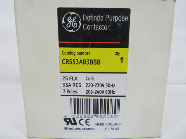 CR553AB3BBB Definite Purpose Contactors 3P 25A 240V 50/60Hz