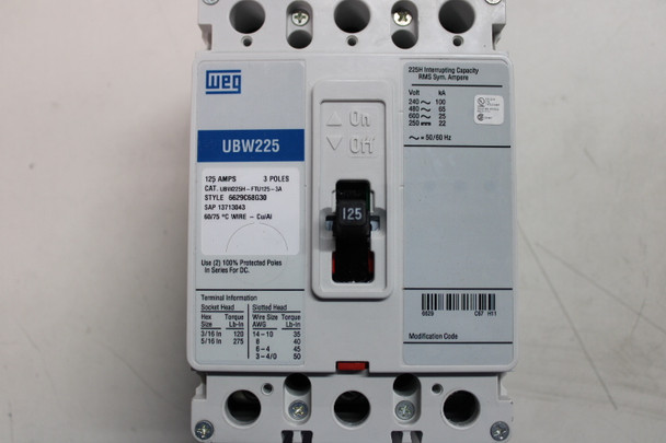 Weg UBW225H-FTU125-3A Molded Case Breakers (MCCBs) EA