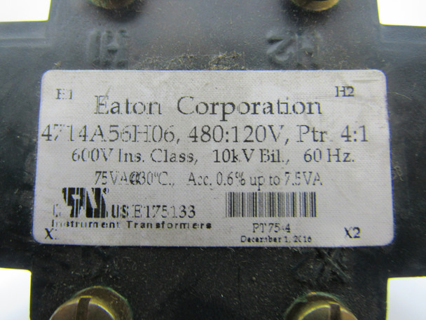 Eaton 4714A56H06 Control Transformers 1A 480V EA