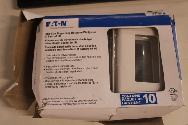 Eaton PJ26W-10-L Wallplates and Accessories 10PK