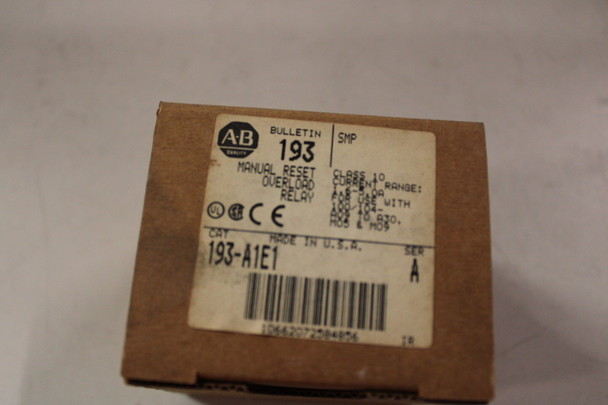 Allen Bradley 193-A1E1 Relays EA Allen Bradley 193-A1E1 Relays EA