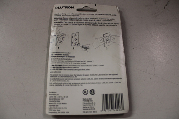 Lutron CW-1-IV Wallplates and Switch Accessories EA