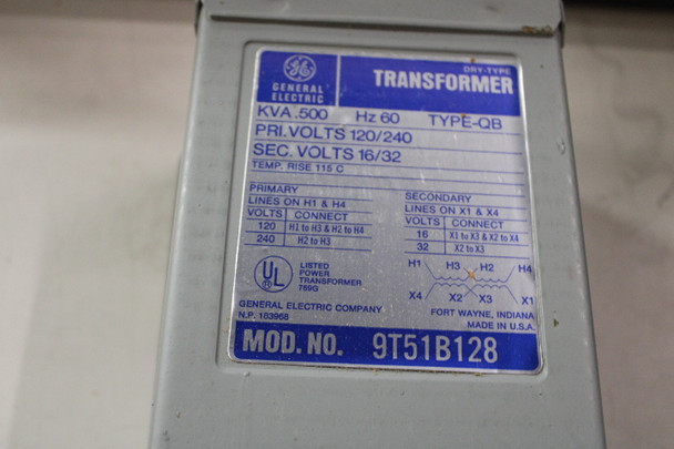 GE 9T51B128 Dry Type Transformers EA