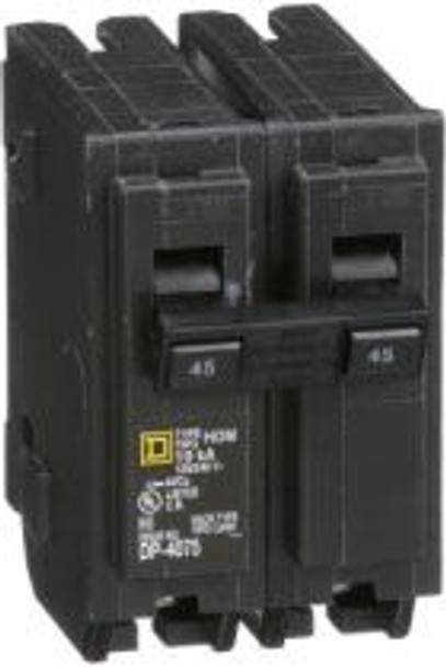 Square D HOM245 Miniature Circuit Breakers (MCBs) 2P 45A 120V