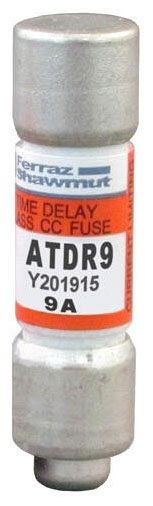 Ferraz Shawmut ATDR9 Class CC 9A 600VAC 50/60Hertz, 300VDC Power Fuse