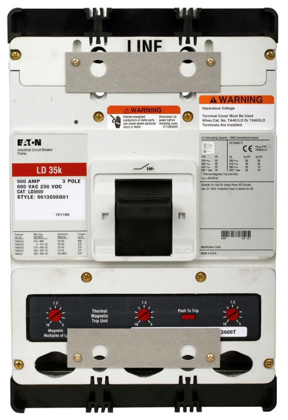 Eaton HLD3600W Molded Case Breakers (MCCBs) 3P 600A