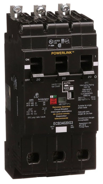 Square D ECB34020G3 Miniature Circuit Breakers (MCBs)