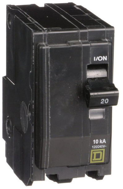 Square D QO220 Miniature Circuit Breakers (MCBs) 2P 20A 120V EA