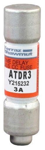 Ferraz Shawmut ATDR3 Class CC 3A 600VAC 50/60Hertz, 300VDC Power Fuse