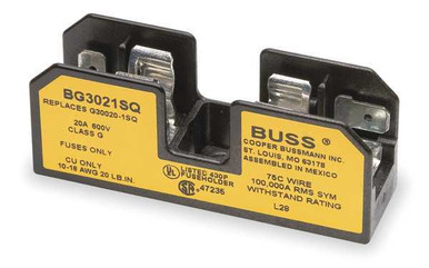 Porte-fusible 3 Pôles Buss H25030-3C - 250V 30A - Pour Rail DIN - Occasion, Fonctionnel