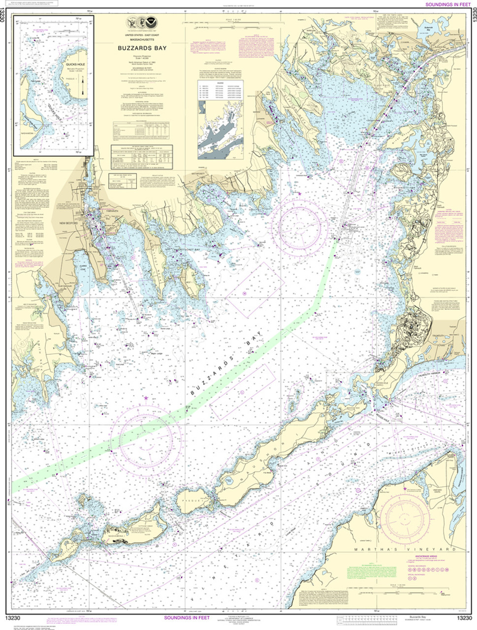 NOAA Chart 13230 Buzzards Bay Quicks Hole noaa-chart-13230-buzzards-bay-quicks-hole