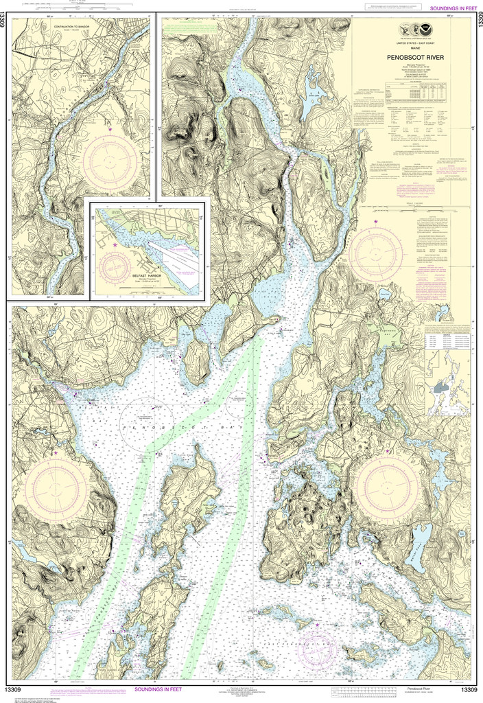 NOAA Chart 13309Penobscot River;Belfast Harbor