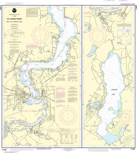 NOAA Chart 11487–St. Johns River Racy Point to Crescent Lake