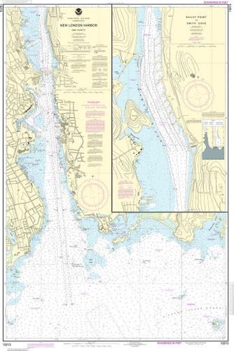 NOAA Chart 13213–New London Harbor and vicinity;Bailey Point to Smith Cove