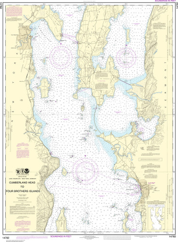 NOAA Chart 14782–Cumberland Head to Four Brothers Islands
