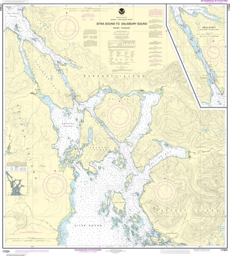 NOAA Chart 17324–Sitka Sound to Salisbury Sound, Inside Passage;Neva Str.-Neva Pt. to Zeal Pt.