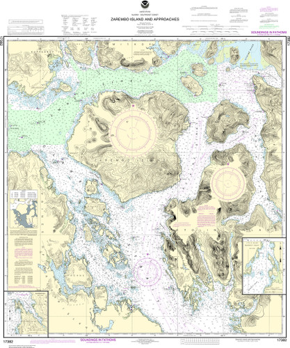 NOAA Chart 17382–Zarembo Island and approaches;Burnett Inlet, Etolin Island;Steamer Bay