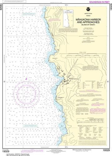 NOAA Chart 19329–Mähukona Harbor and approaches Island Of Hawai‘i