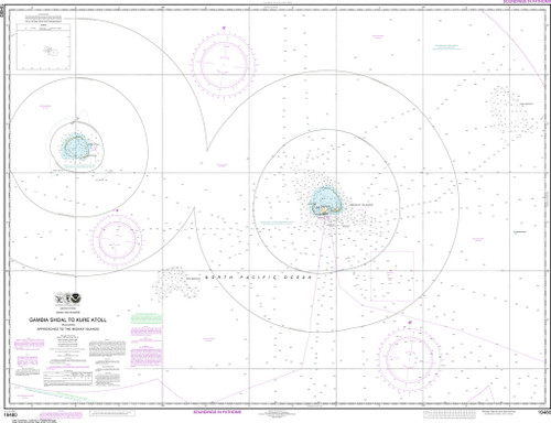 NOAA Chart 19480–Gambia Shoal to Kure Atoll including approaches to the Midway Islands