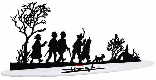 Tintin Best Wishes Limited Edition Metal Sculpture -- DEC121815