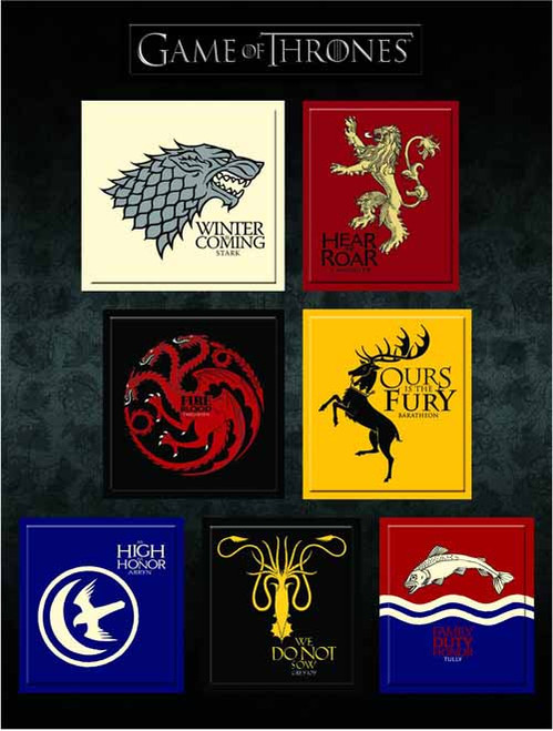 Game Of Thrones House Sigil Magnet Set -- DEC130194