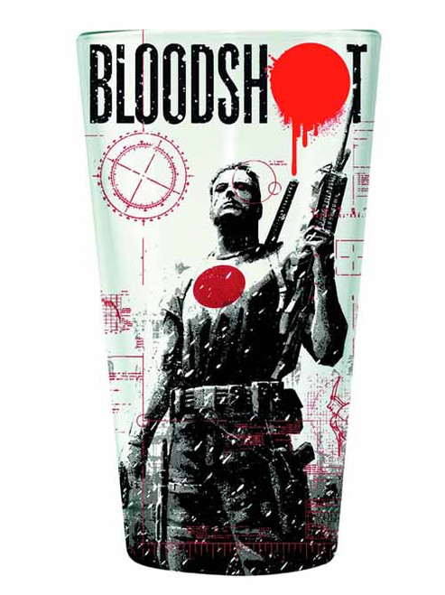 Valiant Bloodshot Clear Pint Glass -- NOV132439