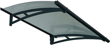 HG9501 Aquila Door Awning, 5' L x 3' W x 6.5" H, Gray/Solar Gray