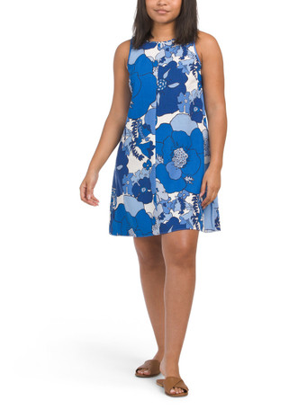 Linen Blend Floral Mini Dress