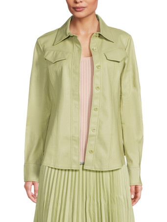 Faux Leather Shirt Jacket Faux Leather Shirt Jacket