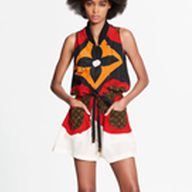 Game On Macro Monogram Flower Statement Short Jumpsuit