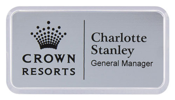 Extra Large Name Badge - Engraving,AB03S-Silver