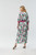 Long light dress with a floral print and elastic trim.