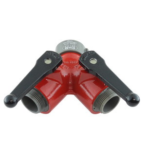 Gated Wye with 1 1/2" Female Inlet and Two 1 1/2" Male Outlets MODEL # WV15 - RED