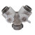 1 1/2" Female Inlet with 2 X 1 1/2" Male Outlets with short "stubby" handles MODEL # WV15-SH
