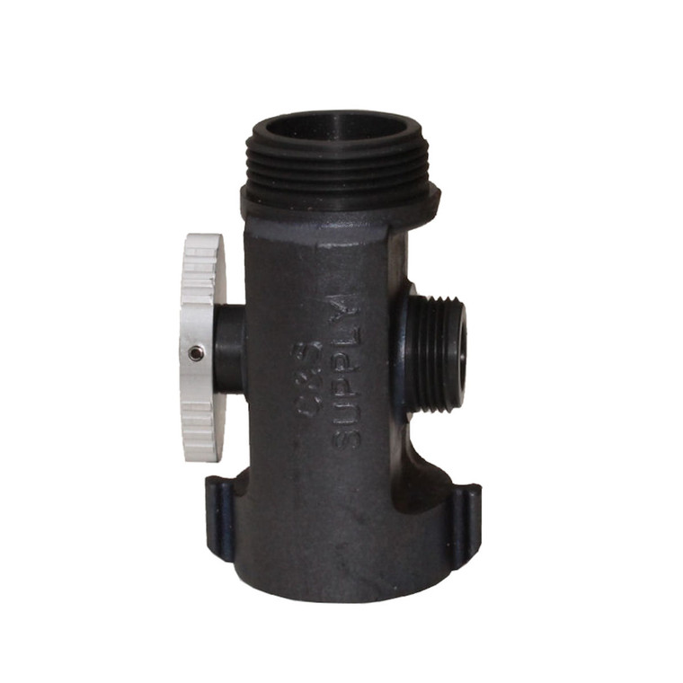 T Valve 1 1/2" inlet NST with 1 1/2" male NPSH outlet and 1" NPSH male outlet